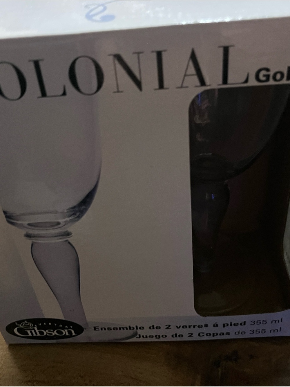 Gibson Gold Stem Wine Glasses - Clear